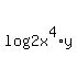 log%282x%5E4%2Ay%29