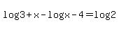 log%283%2Bx%29-log%28x-4%29=log%282%29