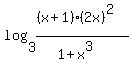 log%283%2C%28%28x%2B1%29%282x%29%5E2%29%2F%281%2Bx%5E3%29%29