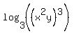 log%283%2C%28%28x%5E2y%29%5E3%29%29