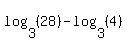 log%283%2C%2828%29%29-log%283%2C%284%29%29