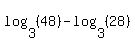 log%283%2C%2848%29%29-log%283%2C%2828%29%29