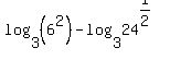 log%283%2C%286%5E2%29%29-log%283%2C24%5E%281%2F2%29%29