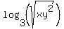log%283%2C%28sqrt%28xy%5E2%29%29%29