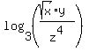 log%283%2C+%28%28sqrt%28x%29%2Ay%29%2Fz%5E4%29%29