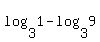 log%283%2C+1%29-log%283%2C9%29