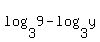 log%283%2C+9%29+-+log%283%2C+y%29