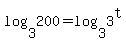 log%283%2C200%29+=+log%283%2C3%5Et%29