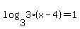 log%283%2C3%28x-4%29%29=1