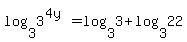 log%283%2C3%5E%284y%29%29=log%283%2C3%29%2Blog%283%2C22%29