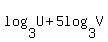 log%283%2CU%29+%2B+5log%283%2CV%29