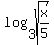 log%283%2Csqrt%28x%2F5%29%29