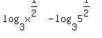 log%283%2Cx%5E%281%2F2%29%29+-+log%283%2C5%5E%281%2F2%29%29
