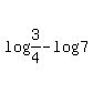 log%283%2F4%29+-+log%287%29