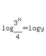 log%283%5Ex%2F4+%29=log%28y%29