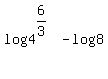 log%284%29%5E%286%2F3%29-log%288%29
