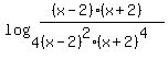 log%284%2C%28%28x-2%29%2A%28x%2B2%29%29%2F%28%28x-2%29%5E2%2A%28x%2B2%29%5E4%29%29