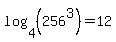 log%284%2C%28256%5E3%29%29+=+12