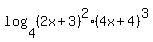 log%284%2C%282x%2B3%29%5E2%2A%284x%2B4%29%5E3%29