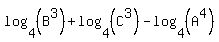 log%284%2C%28B%5E3%29%29%2Blog%284%2C%28C%5E3%29%29-log%284%2C%28A%5E4%29%29