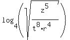 log%284%2C%28sqrt%28z%5E5%2F%28t%5E8%2Ar%5E4%29%29%29%29