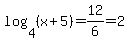log%284%2C%28x%2B5%29%29=12%2F6=2