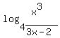 log%284%2C%28x%5E3%29%2F%283x-2%29%29