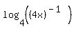 log%284%2C+%28%284x%29%5E%28-1%29%29%29%29