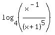 log%284%2C+%28x%5E%28-1%29%2F%28x%2B1%29%5E5%29%29