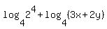 log%284%2C+2%5E4%29%2Blog%284%2C%283x%2B2y%29%29