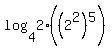 log%284%2C2%2A%28%282%5E2%29%5E5%29%29
