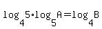 log%284%2C5%29%2Alog%285%2CA%29=log%284%2CB%29