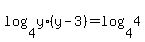 log%284%2Cy%2A%28y-3%29%29++=+log%284%2C4%29