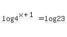 log%284%5E%28x%2B1%29%29+=+log%2823%29