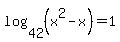 \"log%2842%2C%28x%5E2-x%29%29=1\"