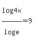 log%284x%29%2Flog%28e%29=9