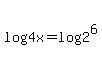 log%284x%29=log%282%5E6%29