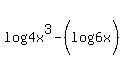 log%284x%5E3%29-%28log%286x%29%29
