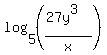 log%285%2C%28%2827y%5E3%29%2Fx%29%29