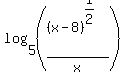log%285%2C%28%28x-8%29%5E%281%2F2%29%2Fx%29%29