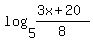 log%285%2C%283x%2B20%29%2F8%29%29+