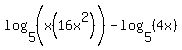 log%285%2C%28x%2816x%5E2%29%5E%22%22%29%29+-+log%285%2C%284x%29%29