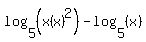 log%285%2C%28x%28x%29%5E2%29%29+-+log%285%2C%28x%29%29
