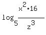 log%285%2C%28x%5E2%2A16%29%2Fz%5E3%29%29