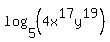 log%285%2C+%284x%5E17y%5E19%29%29