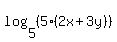 log%285%2C+%285%282x%2B3y%29%29%29