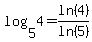 log%285%2C4%29=ln%284%29%2Fln%285%29