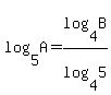 log%285%2CA%29=log%284%2CB%29%2Flog%284%2C5%29