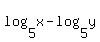 log%285%2Cx%29-log%285%2Cy%29