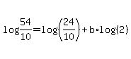 log%2854%2F10%29+=+log%28%2824%2F10%29%29%2Bb%2Alog%28%282%29%29